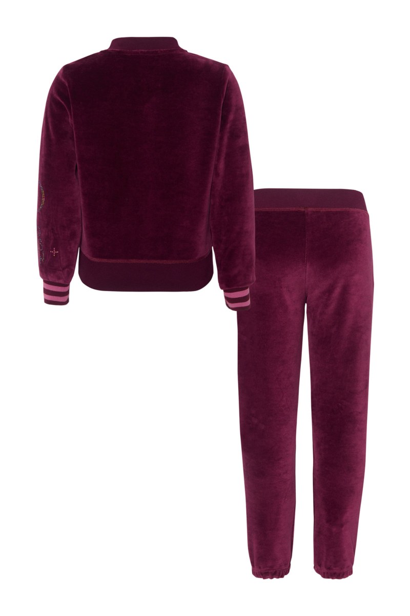 EMBELLISHED VELOUR TRACK SET FOR GIRLS WITH RAINBOW ZIPPER-25638022-846