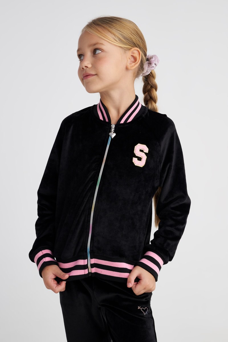 SUPER SOFT VELOUR TRACK SET FOR GIRLS WITH RAINBOW ZIPPER-25638023-110