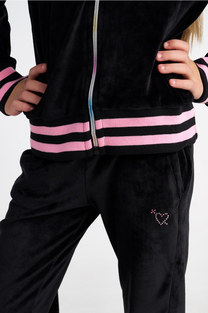 SUPER SOFT VELOUR TRACK SET FOR GIRLS WITH RAINBOW ZIPPER-25638023-110