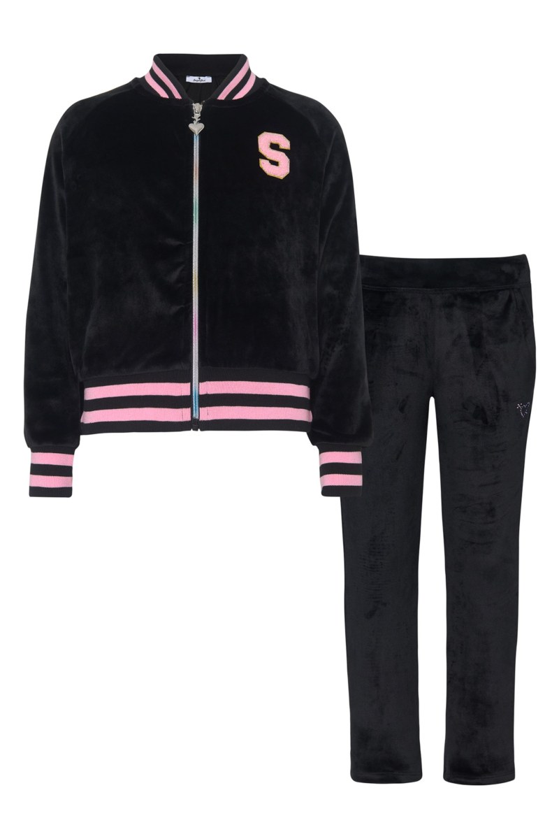 SUPER SOFT VELOUR TRACK SET FOR GIRLS WITH RAINBOW ZIPPER-25638023-110