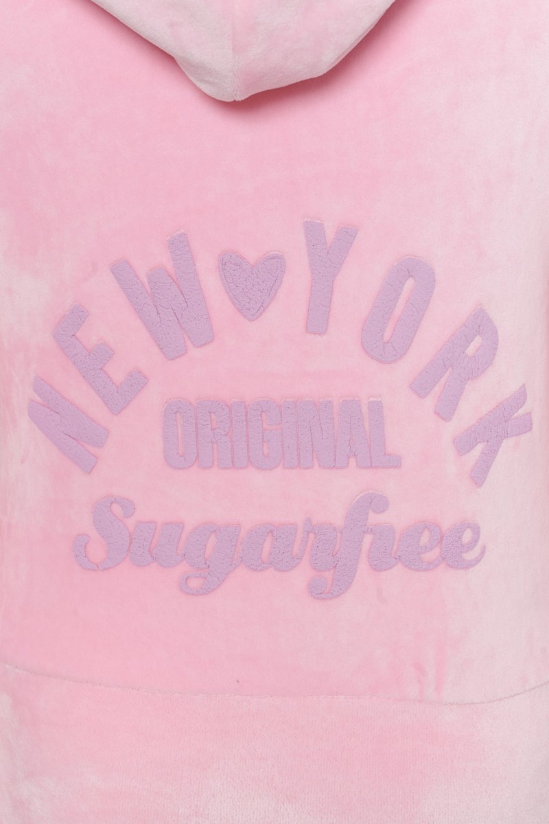 EMBOSSED PRINTED SUPER SOFT VELOUR TRACK SET FOR GIRLS WITH RAINBOW ZIPPER-25638024-710