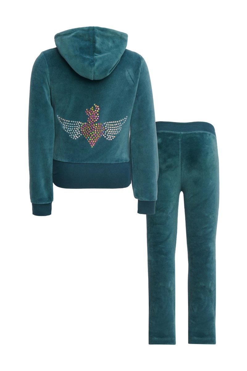 STRASS EMBELLISHED VELOUR TRACK SET FOR GIRLS-25638033-404
