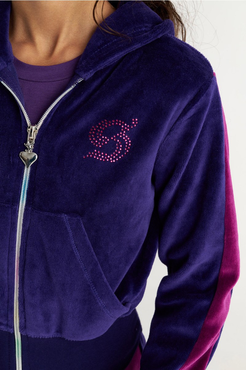 EMBELLISHED VELOUR TRACK SET FOR GIRLS WITH RAINBOW ZIPPER-25638034-816