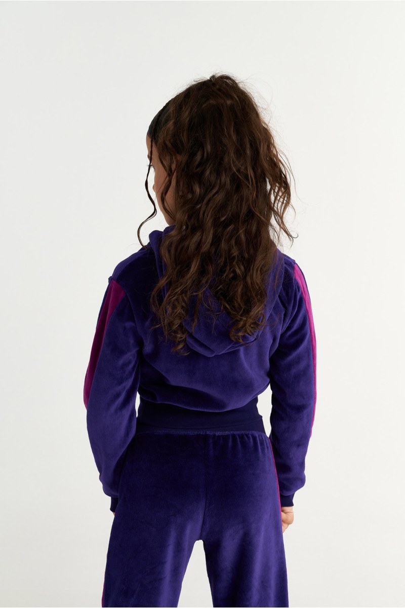 EMBELLISHED VELOUR TRACK SET FOR GIRLS WITH RAINBOW ZIPPER-25638034-816