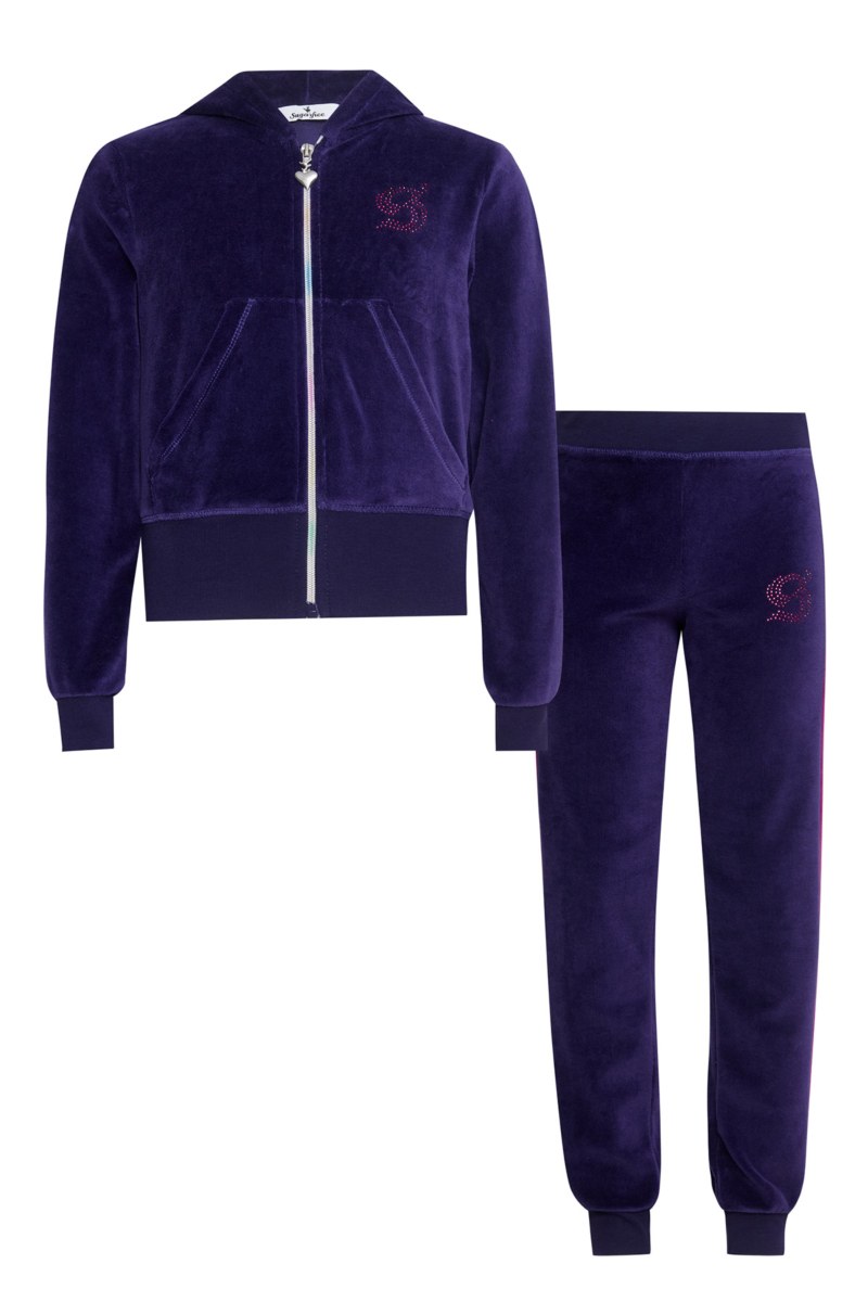 EMBELLISHED VELOUR TRACK SET FOR GIRLS WITH RAINBOW ZIPPER-25638034-816