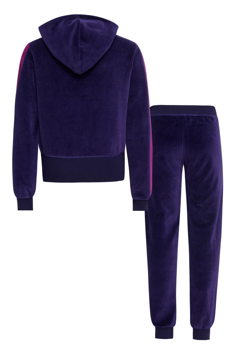 EMBELLISHED VELOUR TRACK SET FOR GIRLS WITH RAINBOW ZIPPER-25638034-816