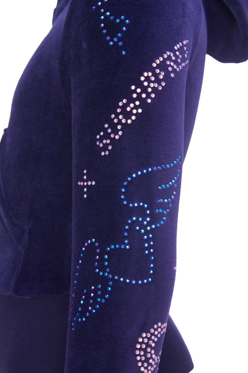 STRASS EMBELLISHED VELOUR TRACK SET FOR GIRLS WITH RAINBOW ZIPPER-25638039-816