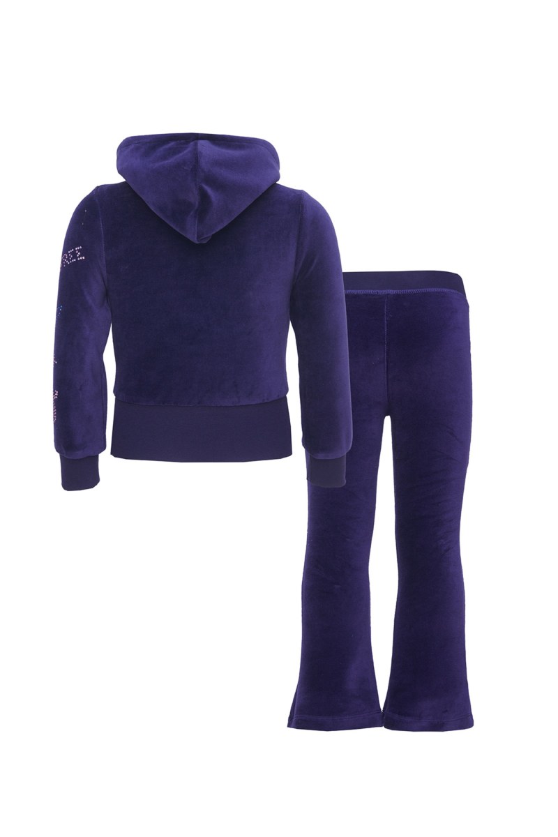STRASS EMBELLISHED VELOUR TRACK SET FOR GIRLS WITH RAINBOW ZIPPER-25638039-816