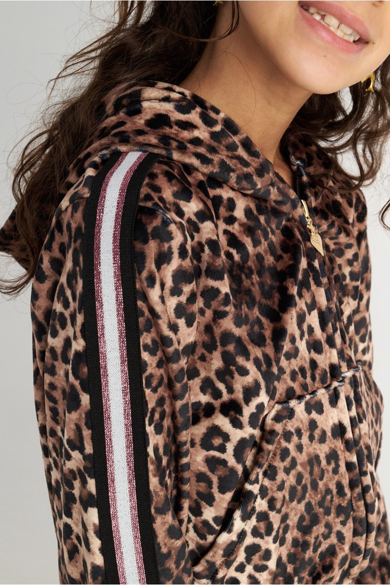 LEOPARD PRINTED SUPER SOFT VELOUR SET FOR GIRLS-25638041-302