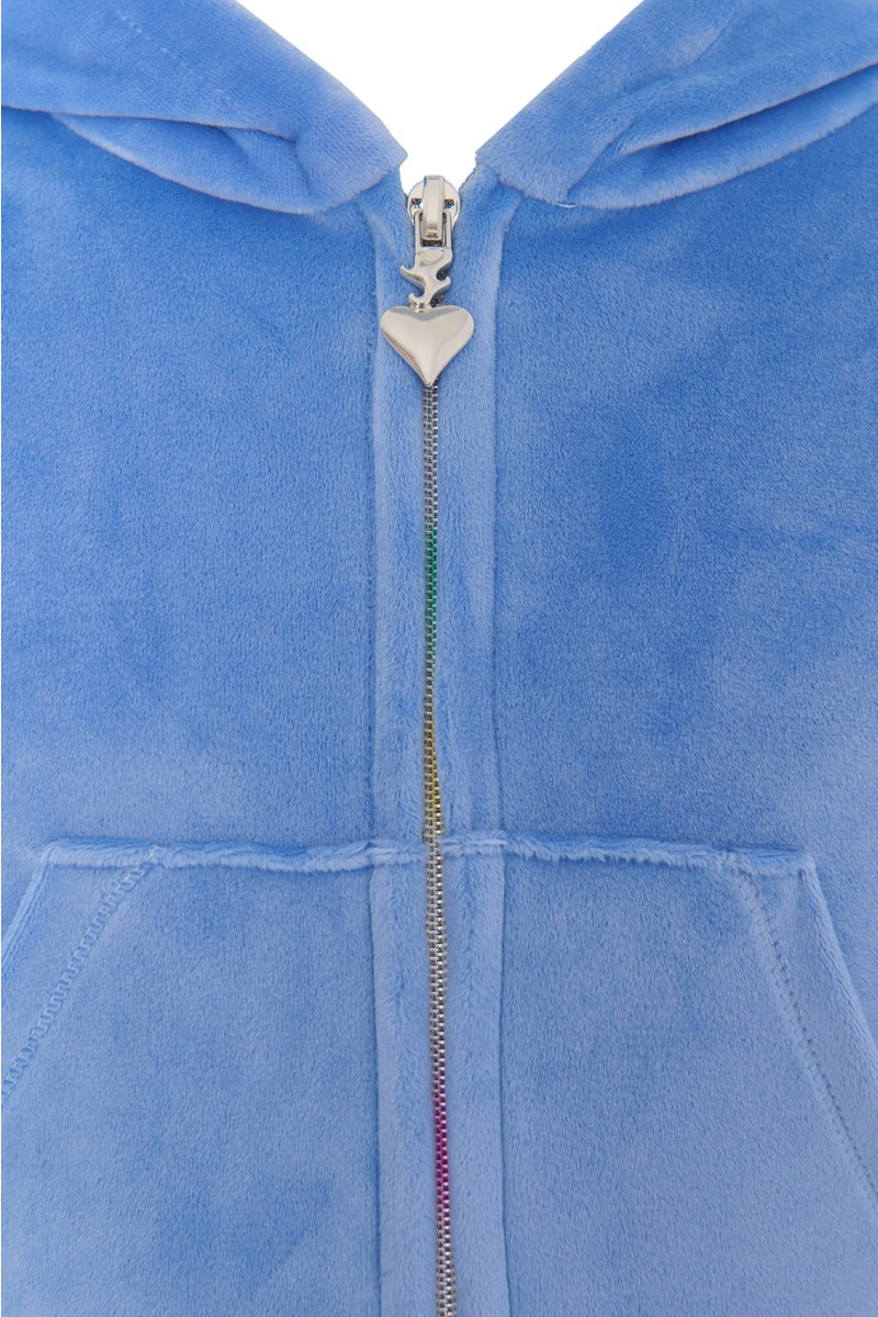 STRASS EMBELLISHED SUPER SOFT VELOUR TRACK SET FOR GIRLS WITH RAINBOW ZIPPER-25638047-423