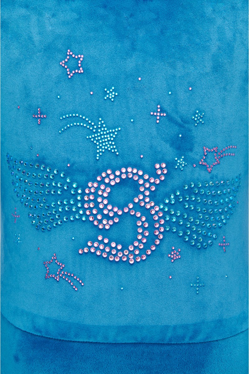 STRASS EMBELLISHED SUPER SOFT VELOUR TRACK SET FOR GIRLS WITH RAINBOW ZIPPER-25638048-414