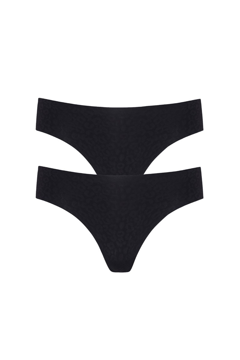 TWO PACK LEOPARD PRINTED SEAMLESS HIPSTER BRAZILIAN BRIEF-25712020-110