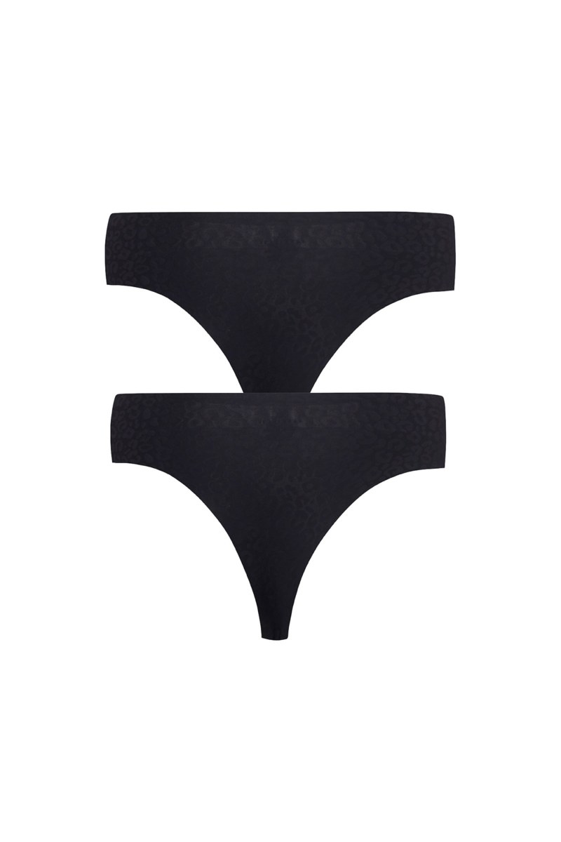 TWO PACK LEOPARD PRINTED SEAMLESS HIPSTER BRAZILIAN BRIEF-25712020-110