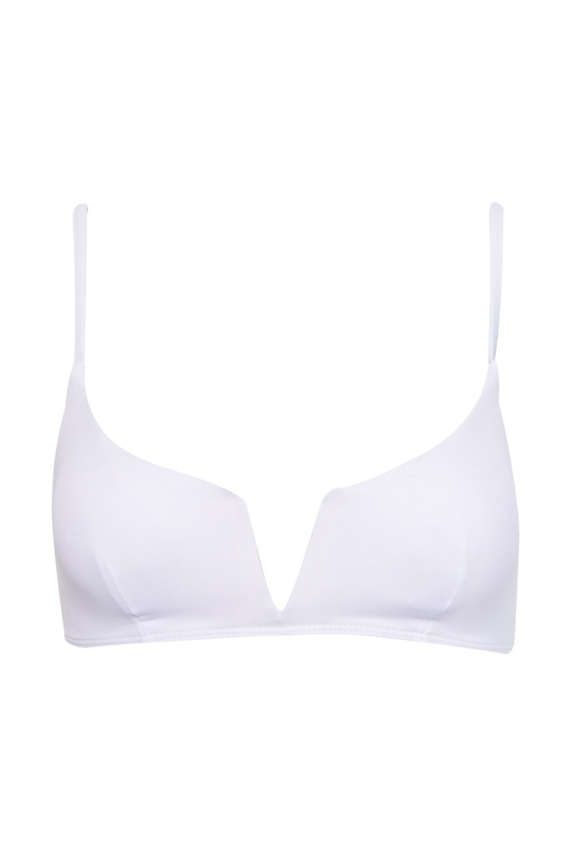 RECYCLED SWIMWEAR BIKINI TOP IN 'V' NECKLINE-25801001-100