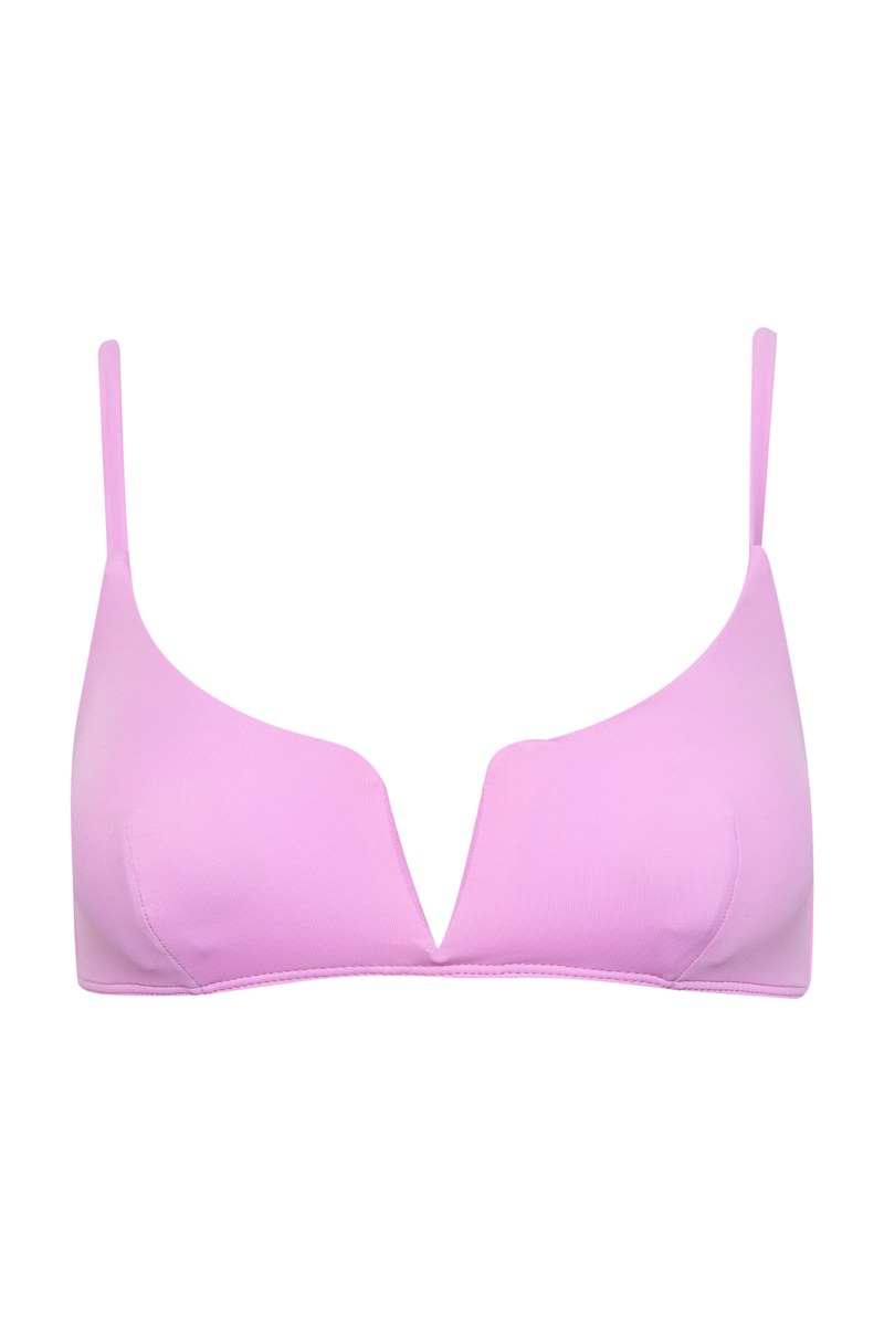 RECYCLED SWIMWEAR BIKINI TOP IN 'V' NECKLINE-25801001-712