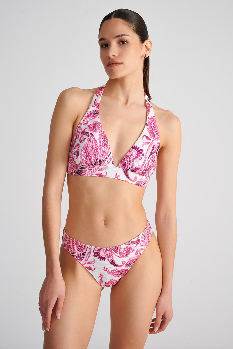 FLORAL PRINTED TRIANGLE BIKINI TOP IN CUP D-25801041D-715