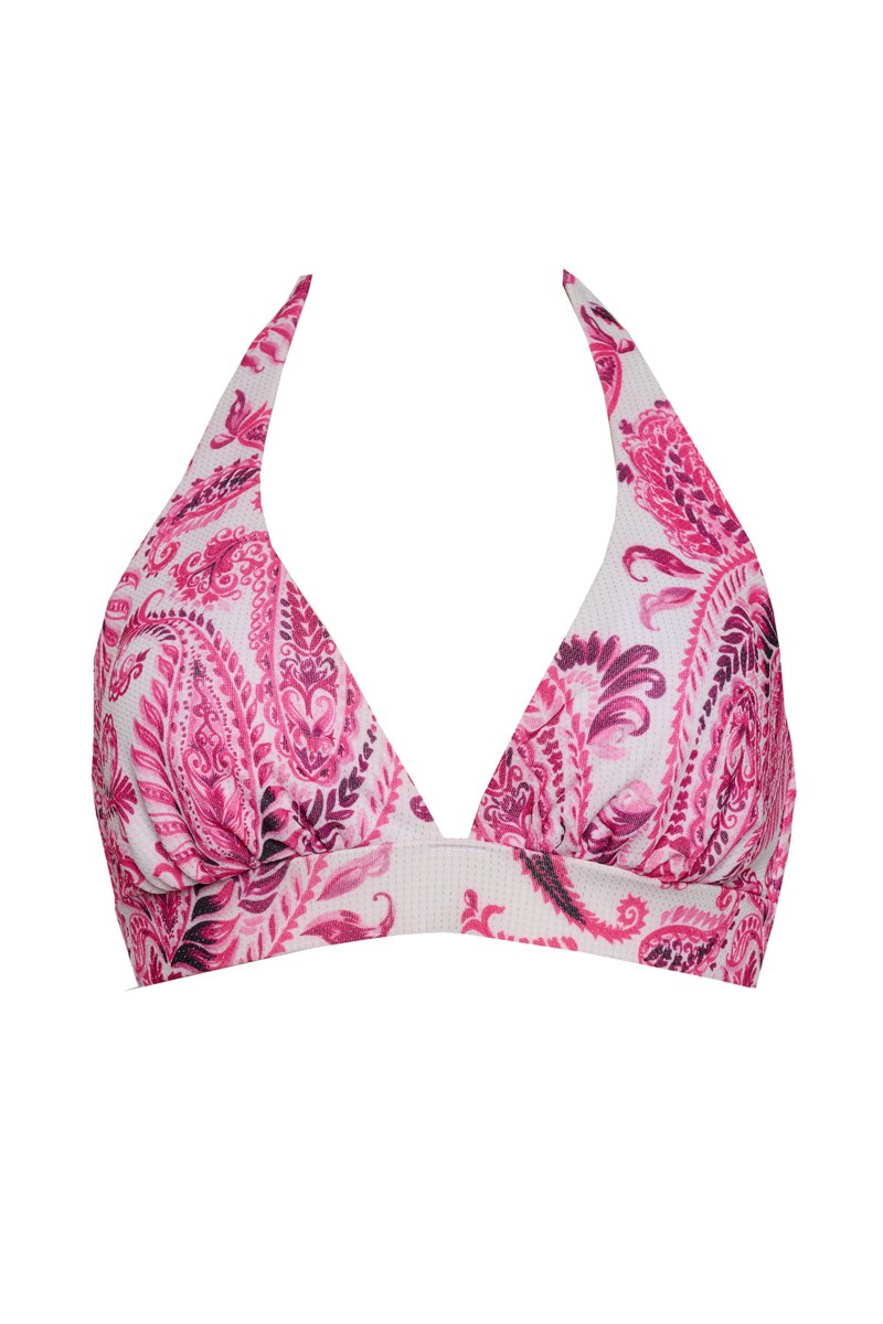 FLORAL PRINTED TRIANGLE BIKINI TOP IN CUP D-25801041D-715