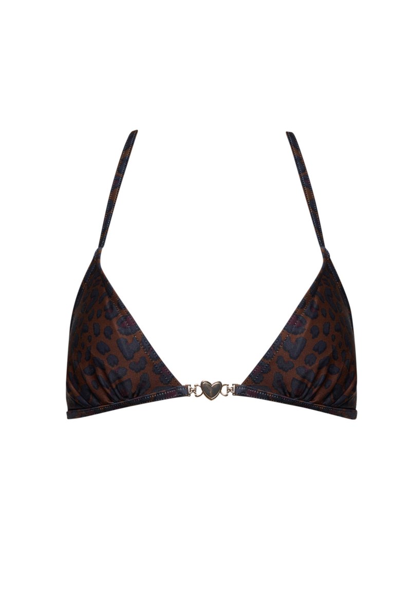 PRINTED TRIANGLE BIKINI TOP WITH METAL ACCESSORY-25801145-332