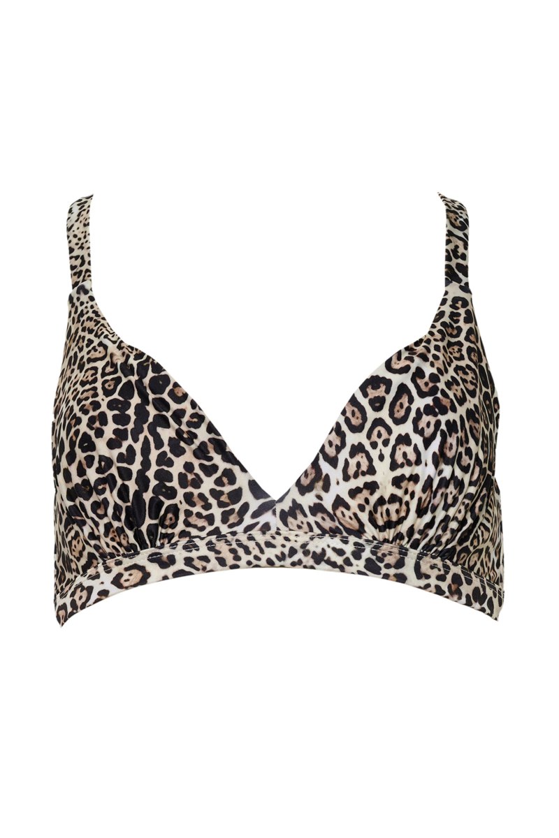 LEOPARD PRINTED UNDERWIRED BIKINI TOP IN CUP D-25801156D-301