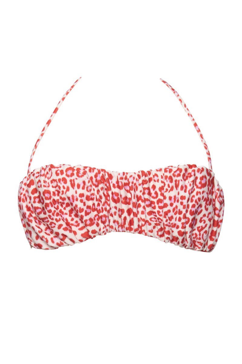 LEOPARD PRINTED STRAPLESS BIKINI TOP-25801718-631