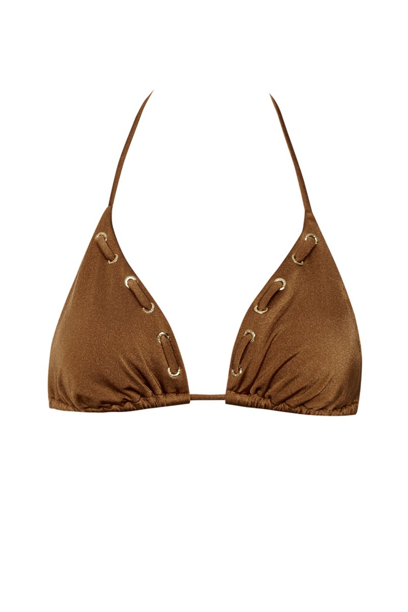 MONOCHROME TRIANGLE SWIMWEAR BIKINI TOP WITH STUDS-25801728-321