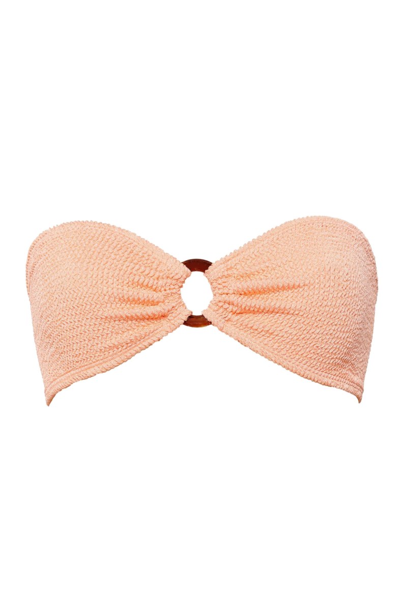 CRINKLED STRAPLESS SWIMWEAR BIKINI TOP-25801731-460