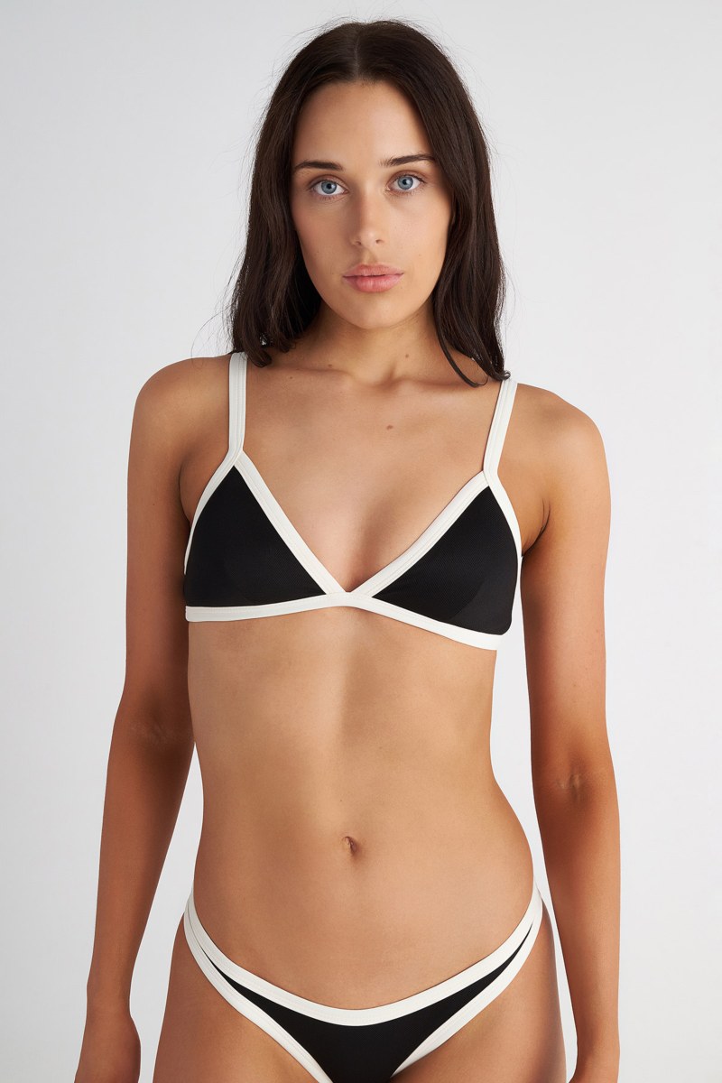 TWO-TONE STYLED TRIANGLE SWIMWEAR BIKINI TOP-25801768-110