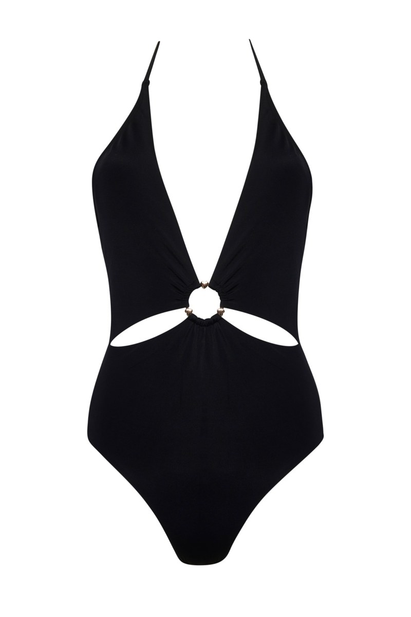 MONOCHROME ONEPIECE SWIMSUIT WITH OPEN BACK-25804105-110