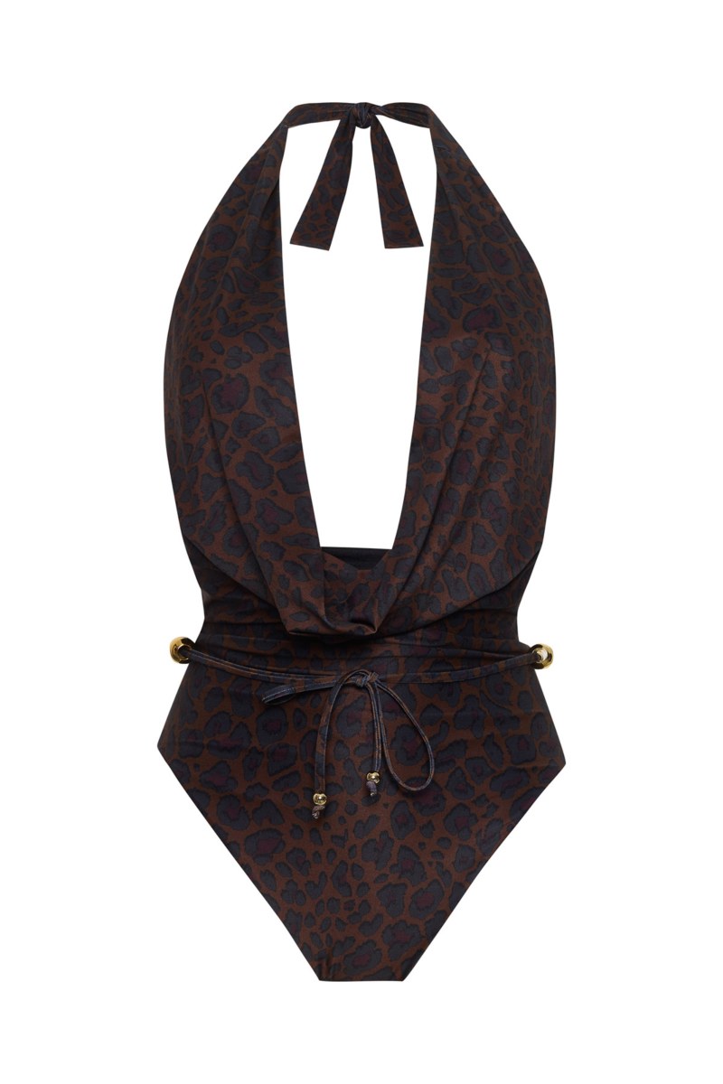 LEOPARD PRINTED HALTERNECK ONEPIECE BRAZILIAN SWIMSUIT-25804145-332