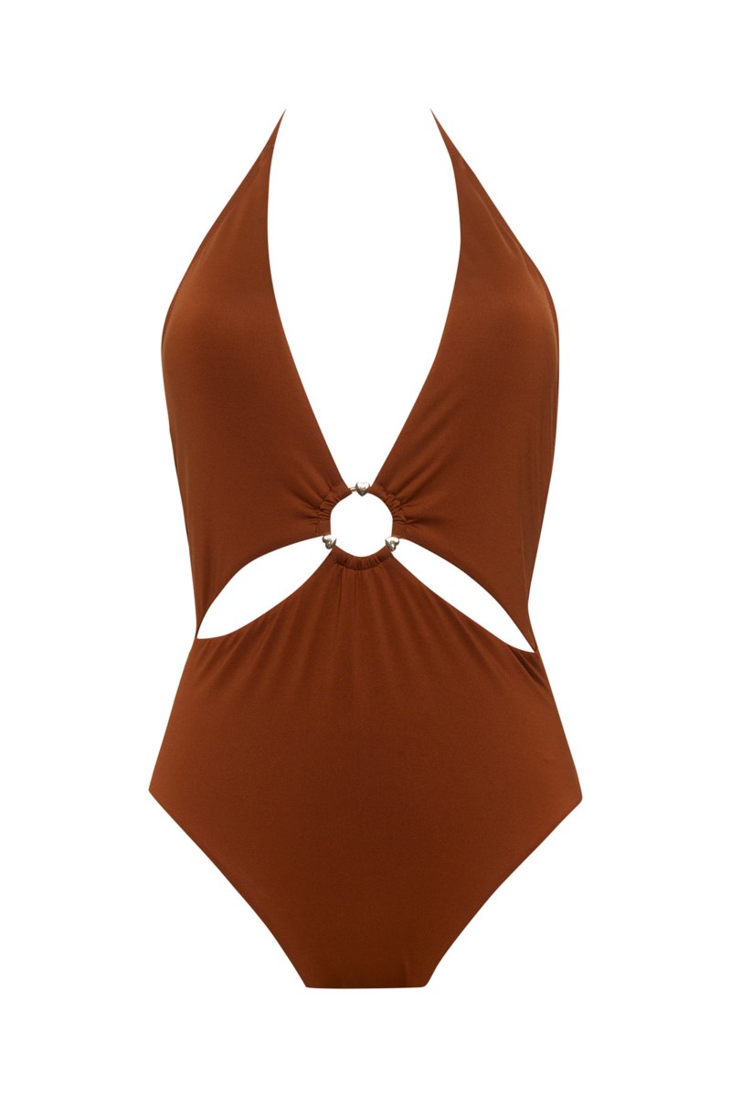 MONOCHROME ONEPIECE SWIMSUIT WITH OPEN BACK-25804200-324