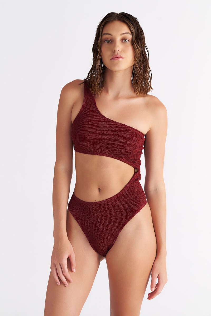 CRINKLED ONE SHOULDER ONEPIECE BRAZILIAN SWIMSUIT-25804691-869