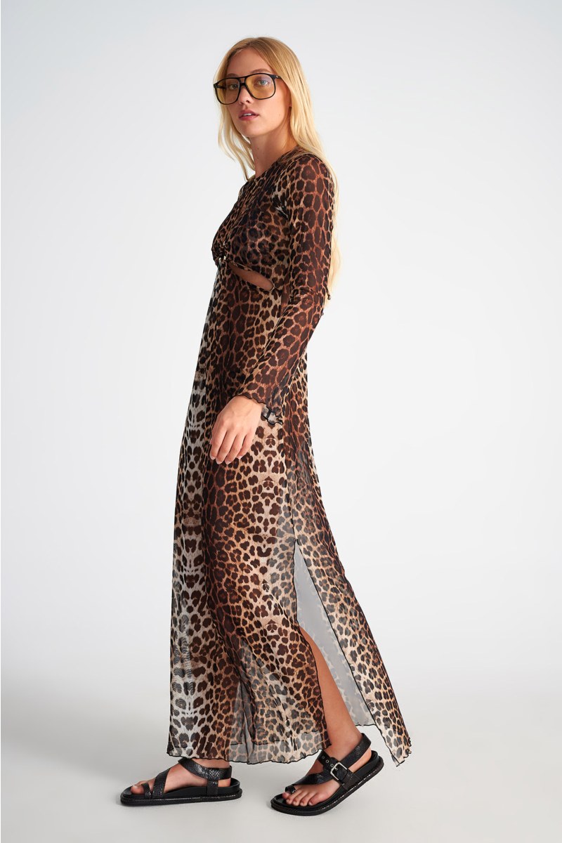 ΔΙΑΦΑΝΟ ΜΑΚΡΥ ΦΟΡΕΜΑ/ΚΑΦΤΑΝΙ ΜΕ ΛΕΟΠΑΡ ΤΥΠΩΜΑ ΚΑΙ ΑΝΟΙΓΜΑΤΑ-25805037-331