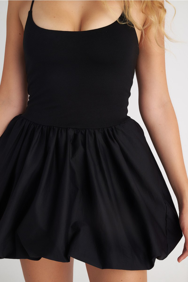 BALLOON MINI DRESS WITH STRAPPY CROSSED BACK-25805460-110