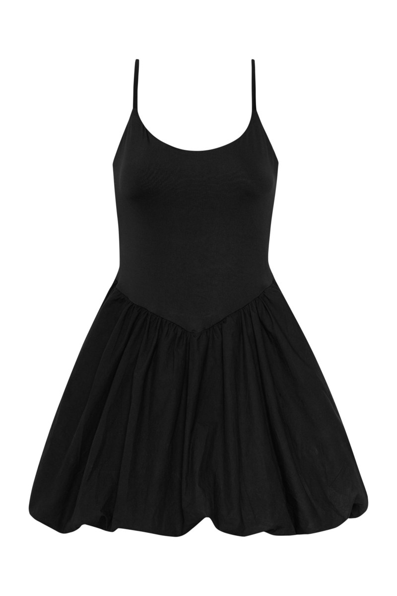 BALLOON MINI DRESS WITH STRAPPY CROSSED BACK-25805460-110