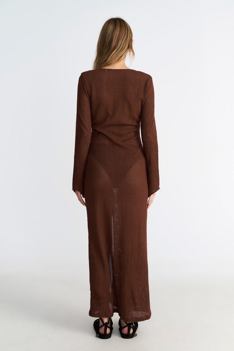 SEMI-SHEER KNITTED MAXI DRESS WITH SLIT-25805610-331