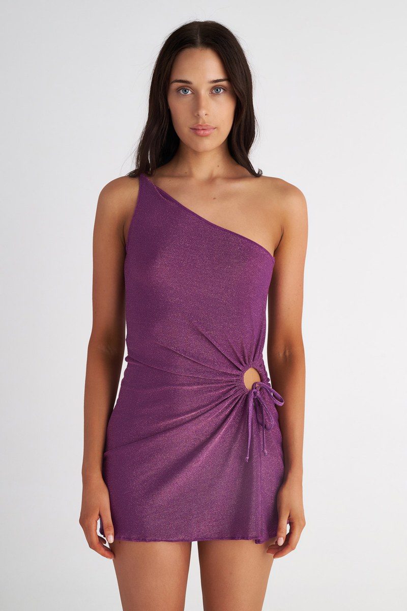 ONE SHOULDER MINI DRESS/KAFTAN IN GLITTER DETAILS-25805725-800