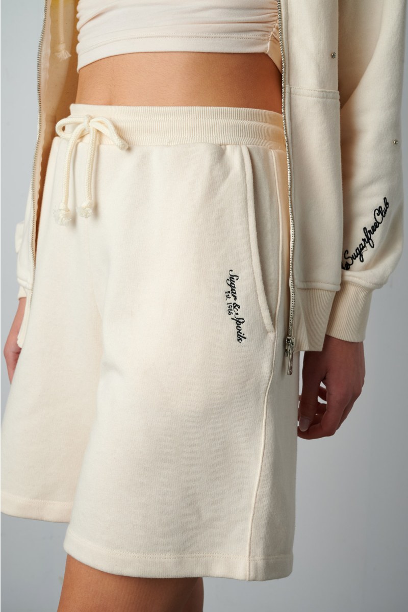 COTTON BERMUDA WITH BLACK EMBROIDERED DETAIL-25810028-103