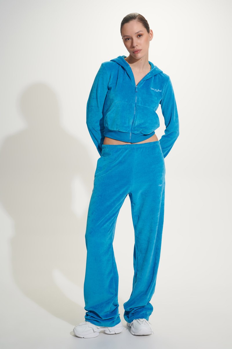 PRINTED VELOUR PANTS IN LOOSE FIT-25811035-956