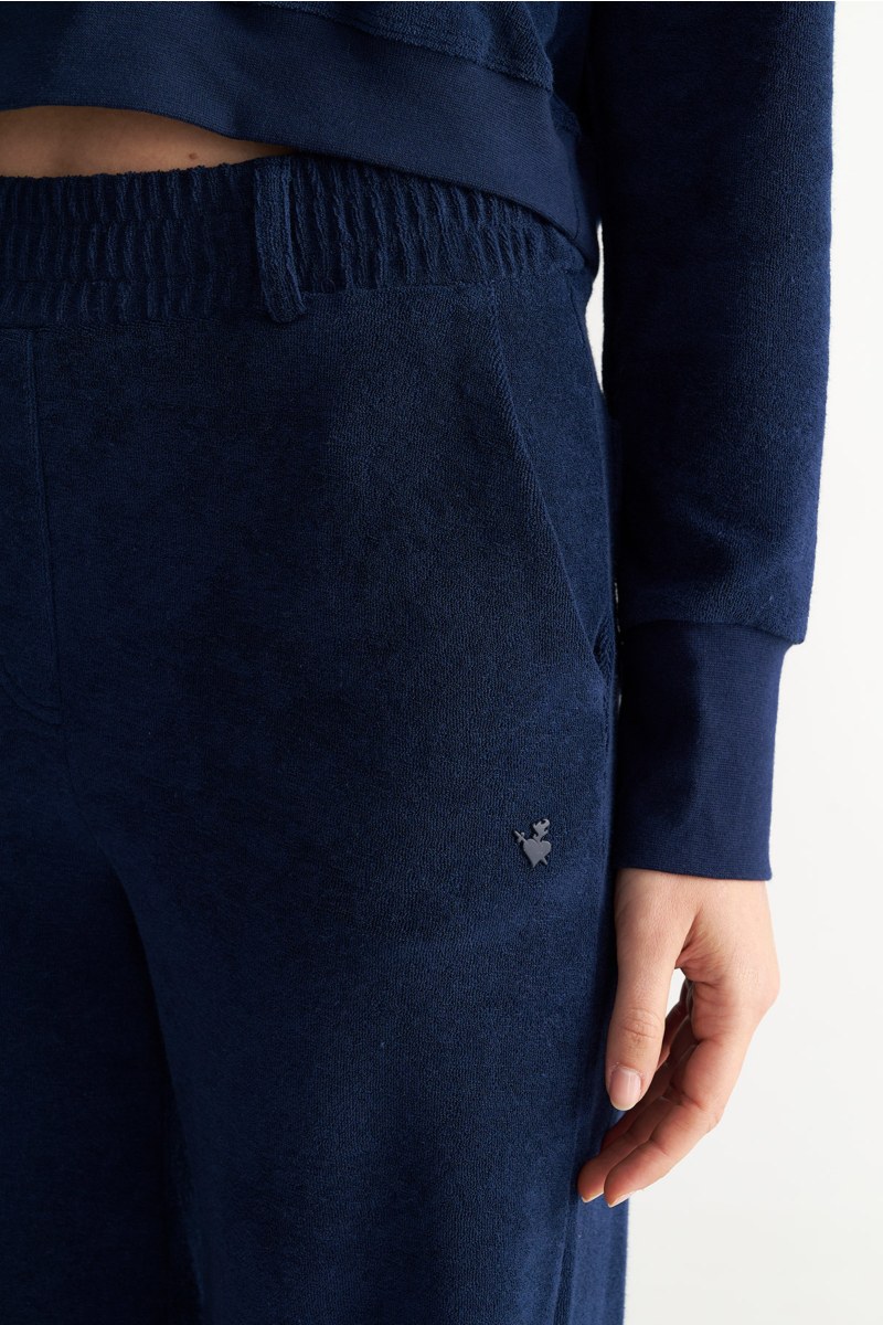 HIGH-WAISTED WIDE LEG TERRY PANTS-25811108-426