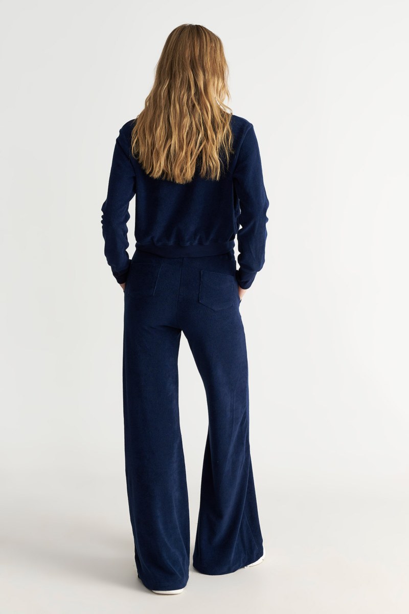 HIGH-WAISTED WIDE LEG TERRY PANTS-25811108-426