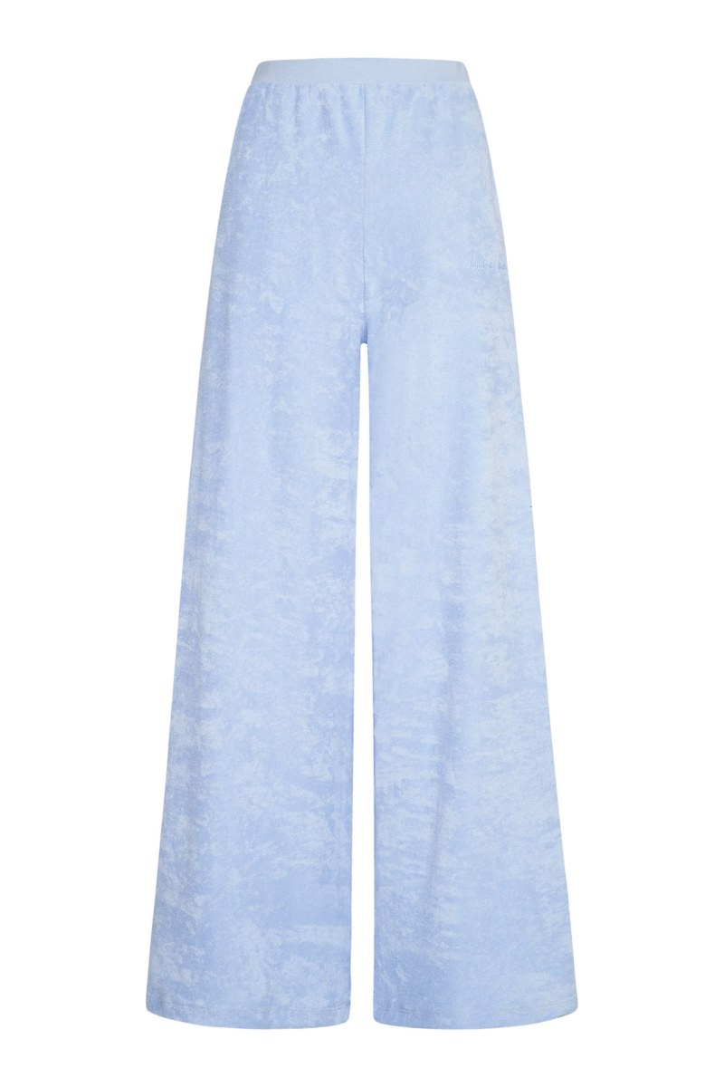 HIGH WAISTED FLARED TERRY PANTS WITH EMBROIDERED DETAIL-25811155-421