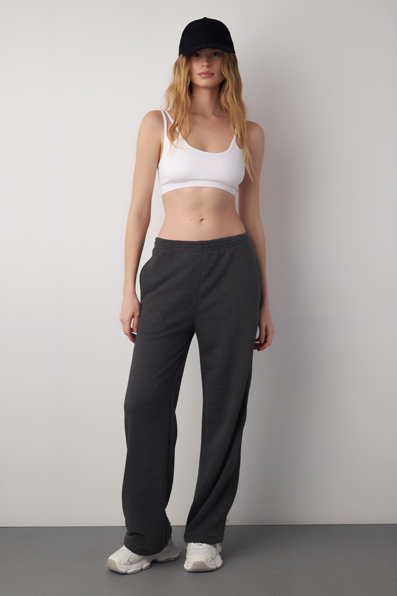 HIGH WAISTED FLARED COTTON PANTS-25811216-212