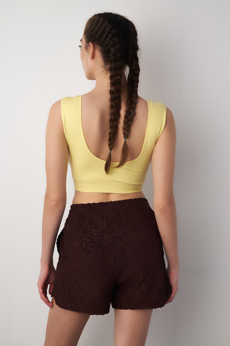 MONOCHROME RIBBED SEAMLESS CROPPED TOP-25812009-462