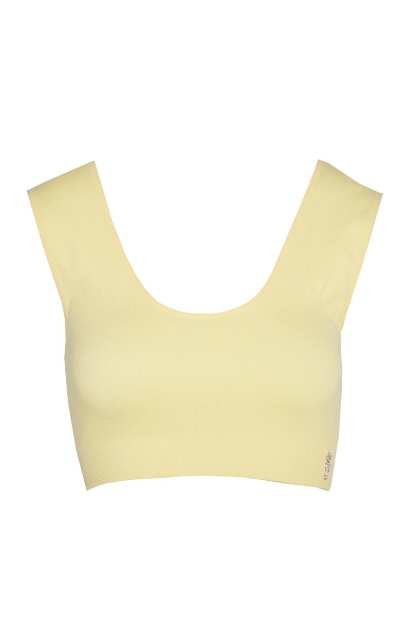 MONOCHROME RIBBED SEAMLESS CROPPED TOP-25812009-462