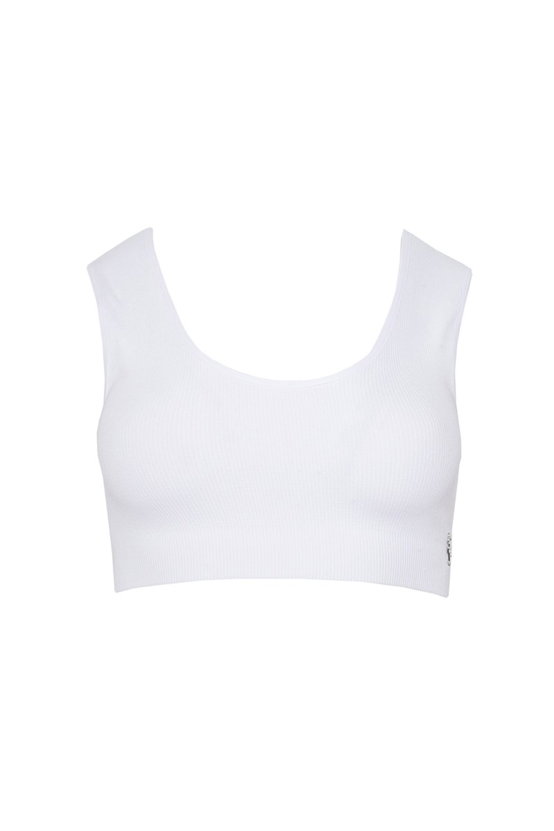 MONOCHROME SEAMLESS RIBBED CROPPED TOP-25812010-100