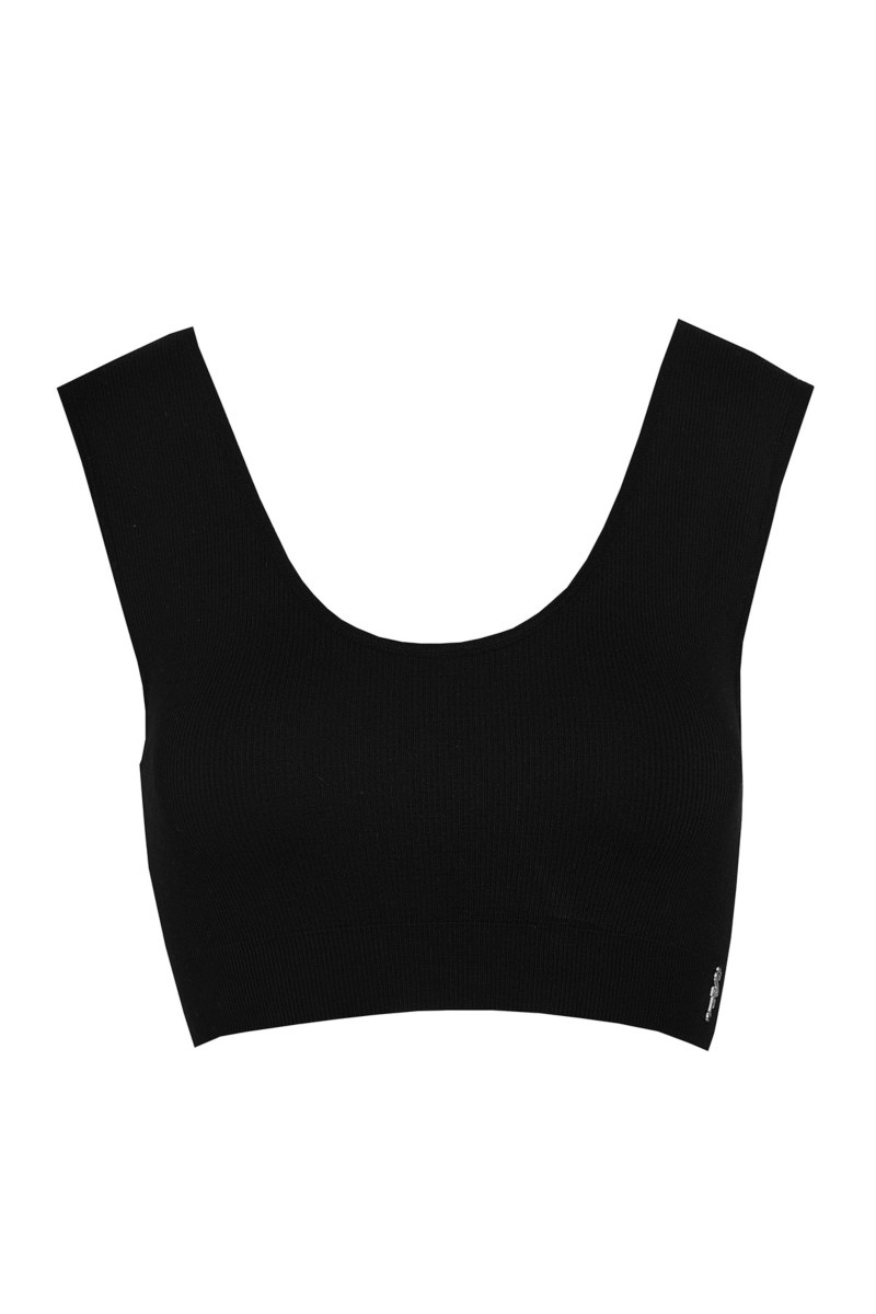 MONOCHROME SEAMLESS RIBBED CROPPED TOP-25812010-110