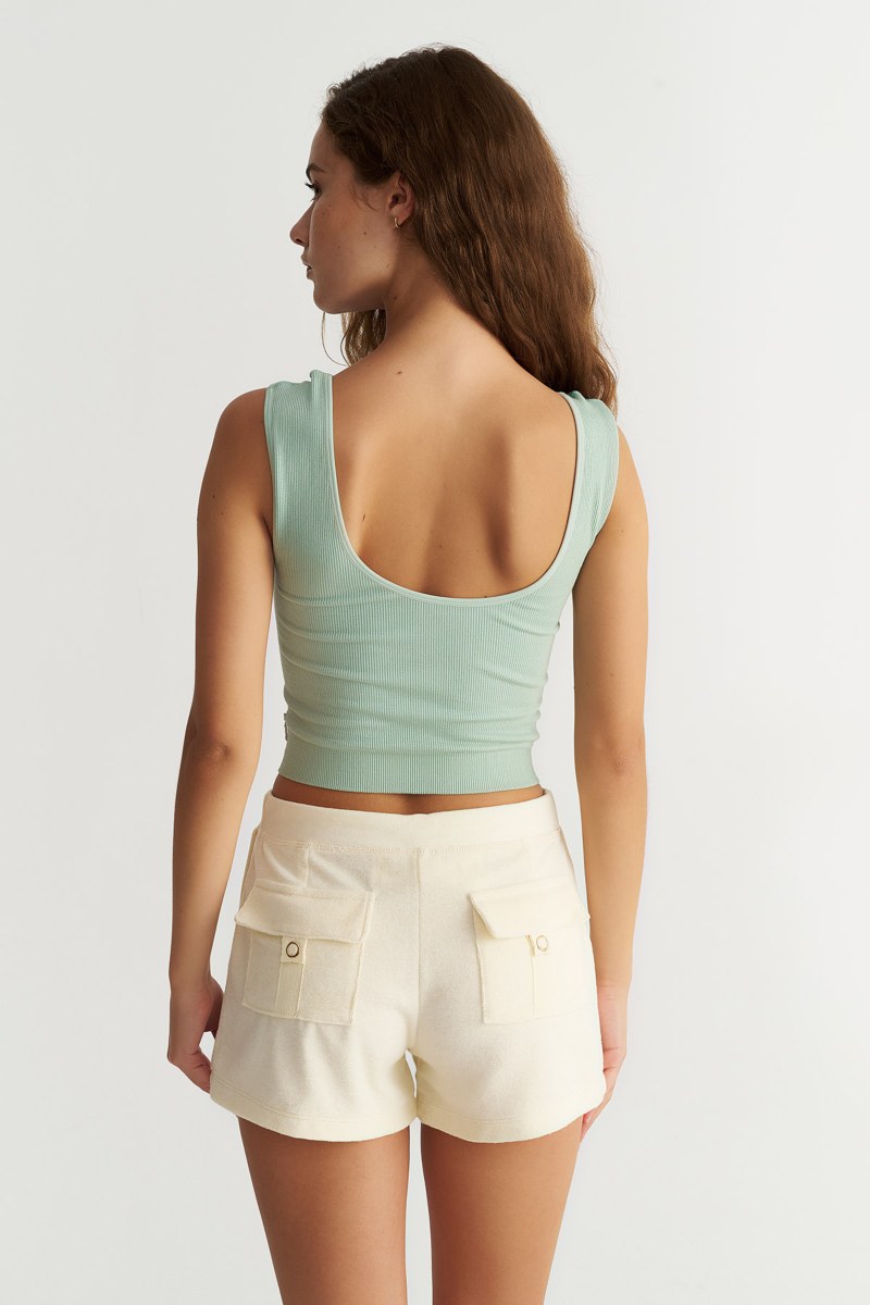 MONOCHROME RIBBED SEAMLESS CROPPED TOP-25812011-518