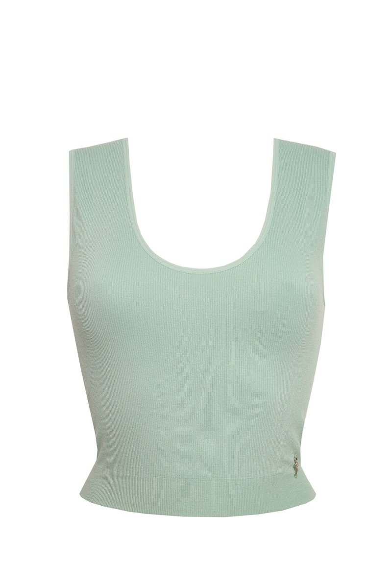 MONOCHROME RIBBED SEAMLESS CROPPED TOP-25812011-518