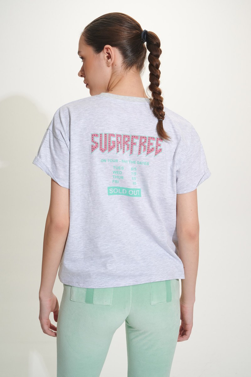 PRINTED ORGANIC COTTON T-SHIRT WITH STRASS EMBELLISHMENT-25812041-210