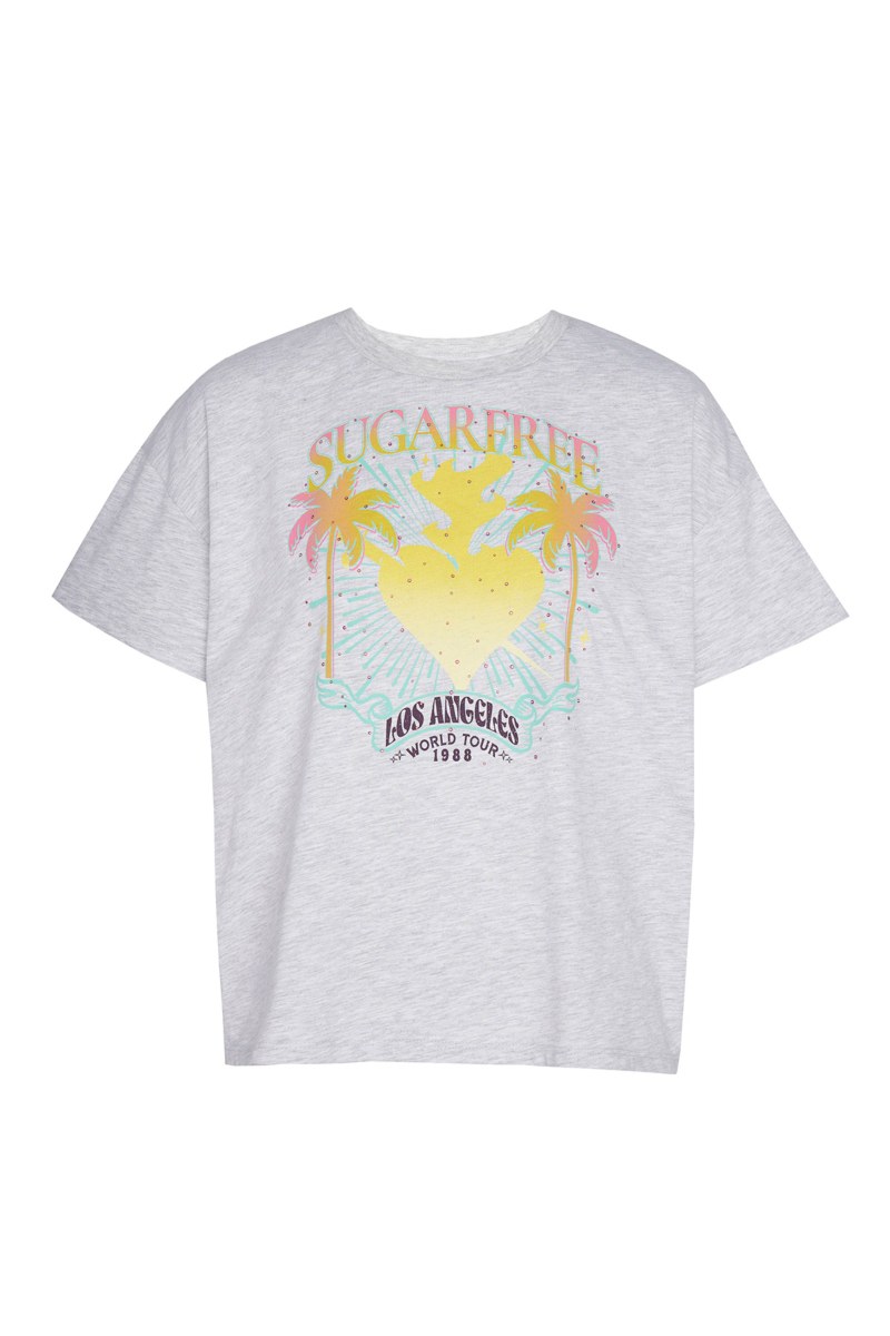 PRINTED ORGANIC COTTON T-SHIRT WITH STRASS EMBELLISHMENT-25812041-210